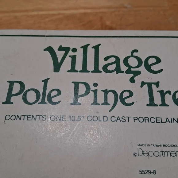 Department 56 Village Pole Pine Tree 10.5" Cold Cast Porcelain Tree - Picture 5 of 5